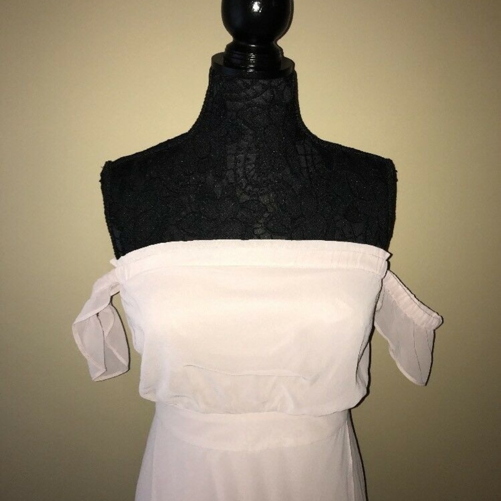 NEW Express Chiffon Ruffle Off The Shoulder Maxi D - Picture 3 of 5
